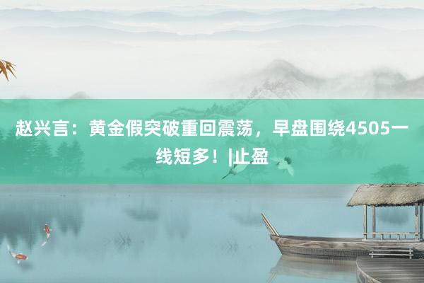 赵兴言：黄金假突破重回震荡，早盘围绕4505一线短多！|止盈