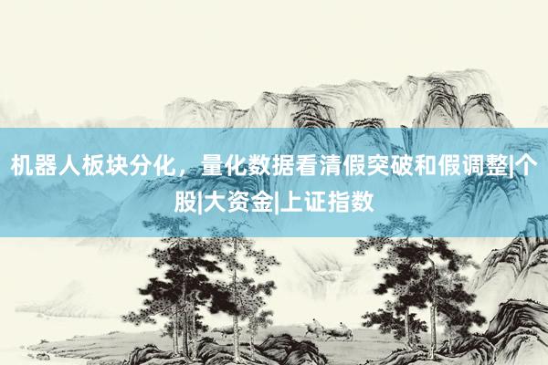 机器人板块分化，量化数据看清假突破和假调整|个股|大资金|上证指数