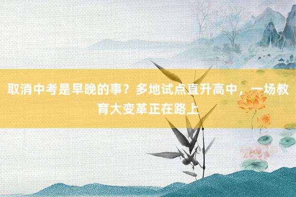 取消中考是早晚的事？多地试点直升高中，一场教育大变革正在路上