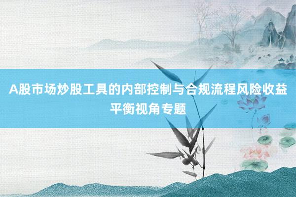 A股市场炒股工具的内部控制与合规流程风险收益平衡视角专题