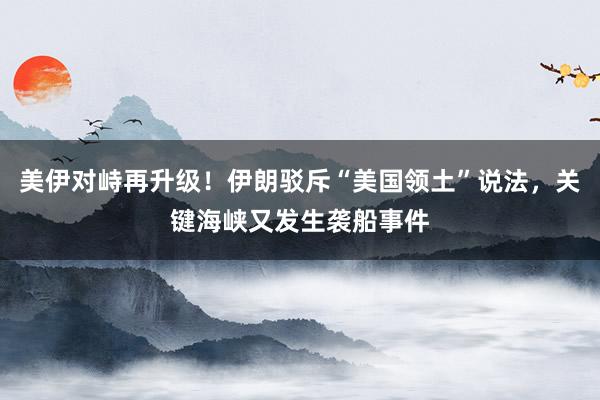 美伊对峙再升级！伊朗驳斥“美国领土”说法，关键海峡又发生袭船事件