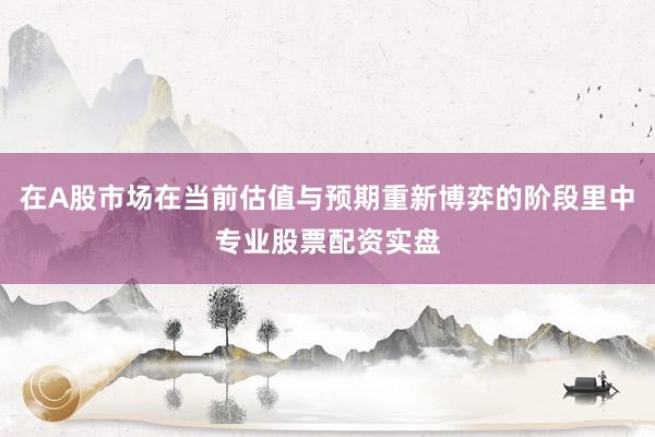 在A股市场在当前估值与预期重新博弈的阶段里中专业股票配资实盘