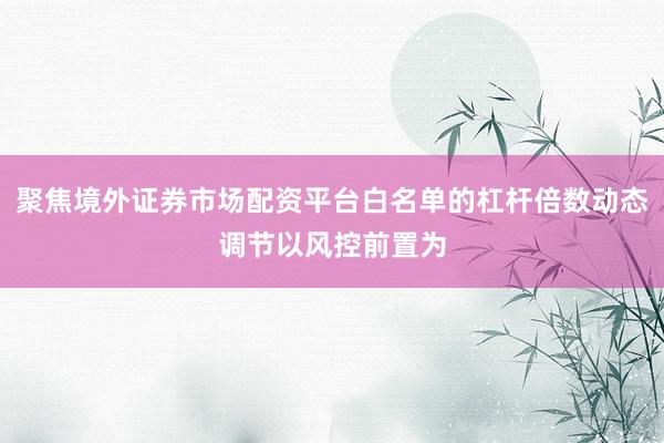 聚焦境外证券市场配资平台白名单的杠杆倍数动态调节以风控前置为