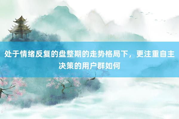 处于情绪反复的盘整期的走势格局下，更注重自主决策的用户群如何