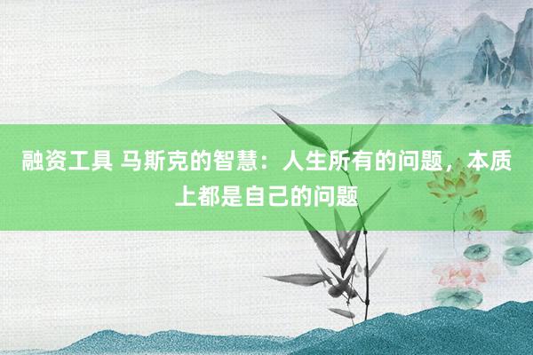 融资工具 马斯克的智慧：人生所有的问题，本质上都是自己的问题
