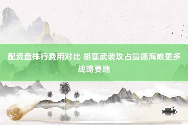 配资盘排行费用对比 胡塞武装攻占曼德海峡更多战略要地