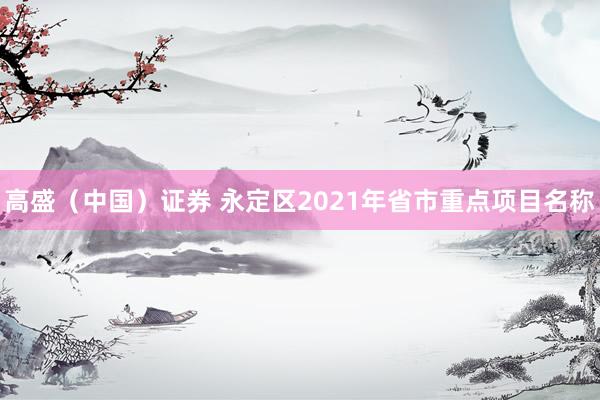 高盛（中国）证券 永定区2021年省市重点项目名称