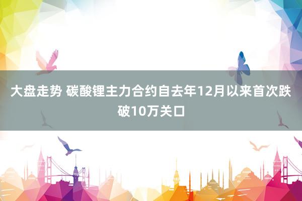 大盘走势 碳酸锂主力合约自去年12月以来首次跌破10万关口
